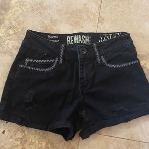 Jeans Distressed black shorts. Brand. Vintage Reunion. Size 1/25. Beautiful.
